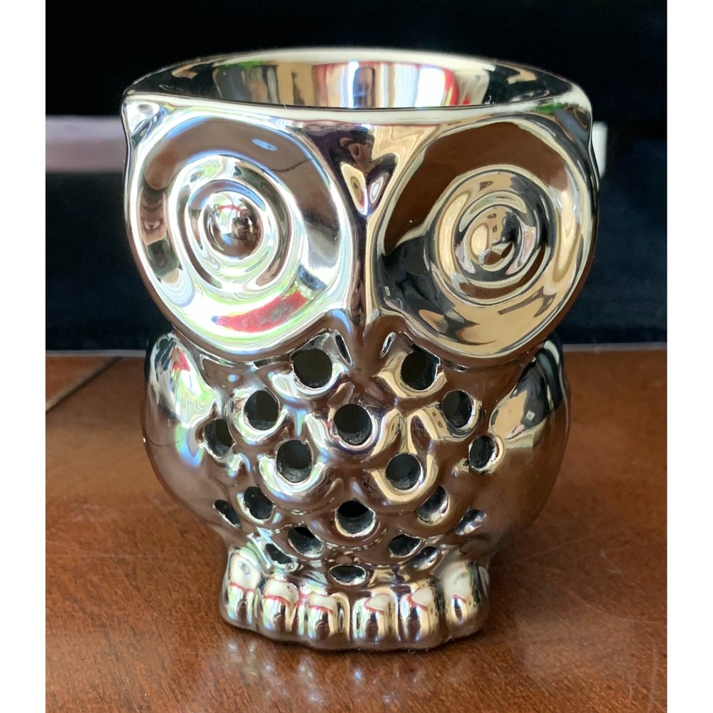 Silver‎ Owl Chrome Tealight holder 3x3 Excellent condition